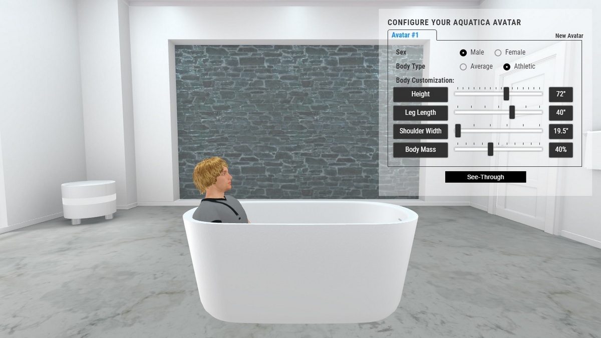 Lullaby Bathtub 3D Body Position